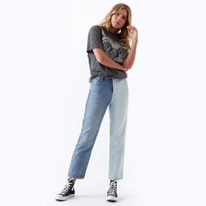 PacSun Two-Toned High Waisted Straight Jeans